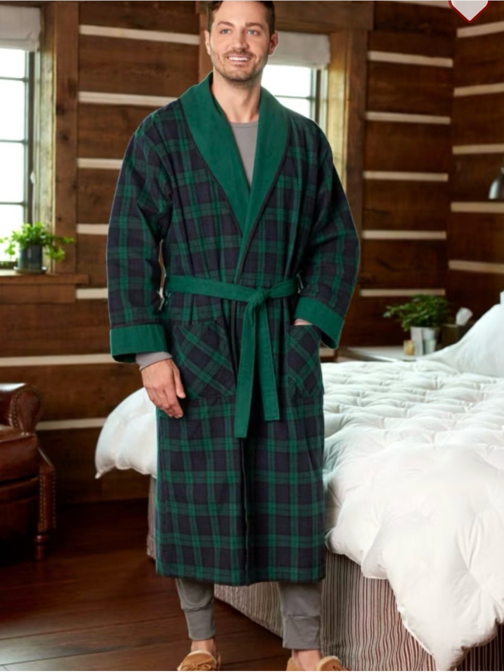 The Vermont Country Store Double-Comfort Portuguese Flannel Robe XL